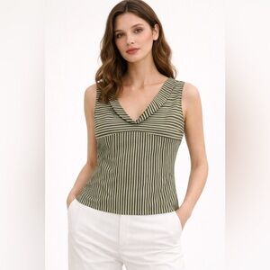 MIU MIU Italian Stripe Cotton Top Quiet Luxury Minimalist Designer